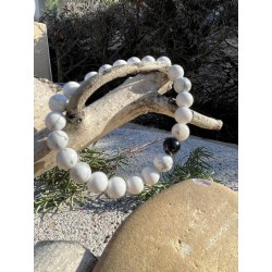 Bracelet Howlite blanche et...