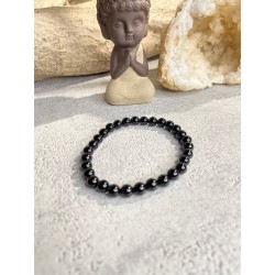 Bracelet Agate noire 6 mm