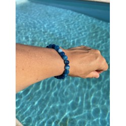 Bracelet Agate Bleu - 8mm