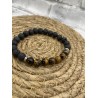 Bracelet pierre de lave et Oeil de tigre 7 mix