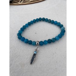 Bracelet apatite plume - 6 mm