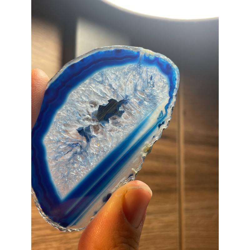 Tranche agate bleu teintée