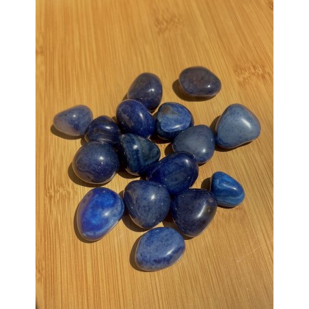 Pierre roulée agate bleue teintée