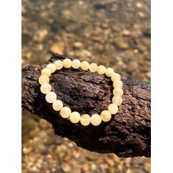 bracelet en calcite orange, perles 8mm