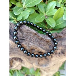 bracelet en spinelle noire de 6mm, protection et énergie