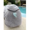 pendentif aigue-marine brute monté sur cordon: authenticité et élégance