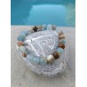 bracelet en calcite bleue, pierre naturelles- perles 8mm