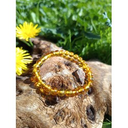 Bracelet Ambre clair 6 mm –...