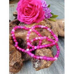 Bracelet Agate Rose teintée...