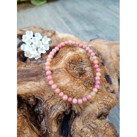 bracelet rhodonite unie , perles en 4mm
