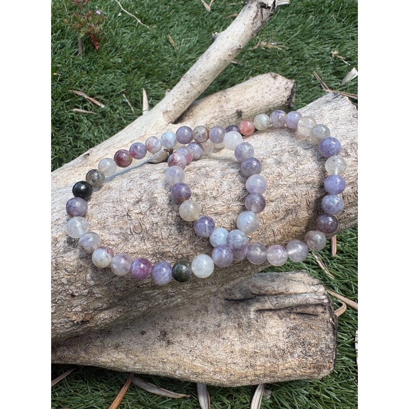 bracelets tourmaline multi color en 6mm . Les couleurs peuvent varier en fonction des perles