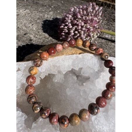 Bracelet Jaspe Léopard 6mm - Pierre d'Ancrage, Force & Protection