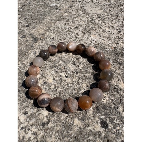 Bracelet Pierre de Soleil Noire 10 mm – Pierre d'Ancrage, de Protection & de Confiance
